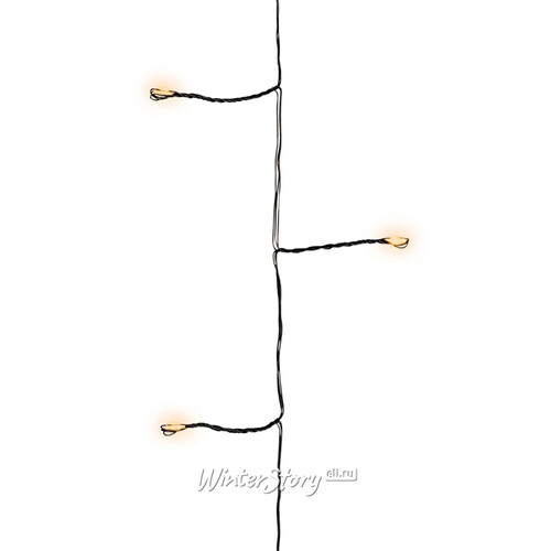 Светодиодная гирлянда Роса Объемная 18 м 360 экстра теплых белых мини LED ламп, черная проволока, IP44 Kaemingk