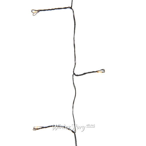 Светодиодная гирлянда Роса Объемная 12 м 240 теплых белых мини LED ламп, черная проволока, контроллер, IP44 Kaemingk