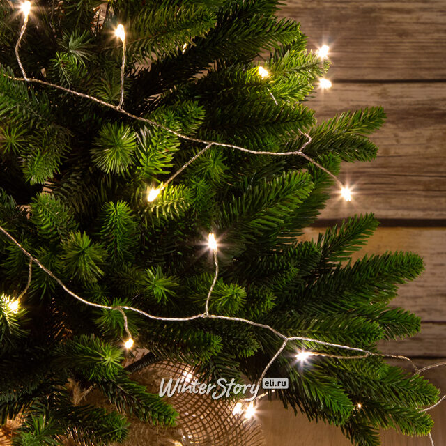 Электрогирлянда Роса Объемная 360 теплых белых мини LED ламп 18 м, серебряная проволока, контроллер, IP44 Kaemingk