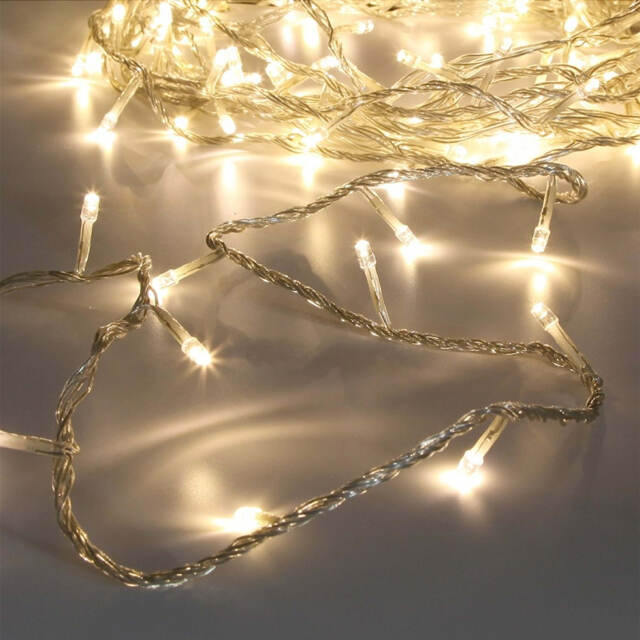 Светодиодная гирлянда на батарейках 7.1 м, 96 теплых белых LED ламп, прозрачный ПВХ, контроллер, таймер Kaemingk (Кейминг)
