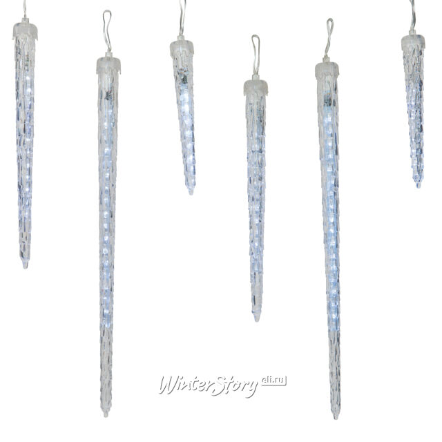 Светодиодная гирлянда Тающие Сосульки 6 шт, 76 холодных белых LED ламп, прозрачный ПВХ, IP44 Kaemingk (Кейминг)