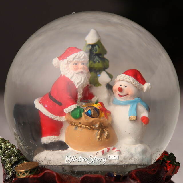 Снежный шар музыкальный с подсветкой и метелью Рождественские Подарки 15 см Sigro (Сигро)