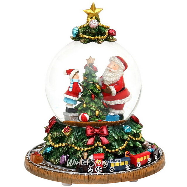 Музыкальный снежный шар Christmas Express 18 см с движущимся поездом Sigro (Сигро)