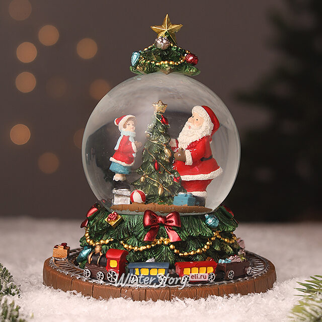 Музыкальный снежный шар Christmas Express 18 см с движущимся поездом Sigro (Сигро)