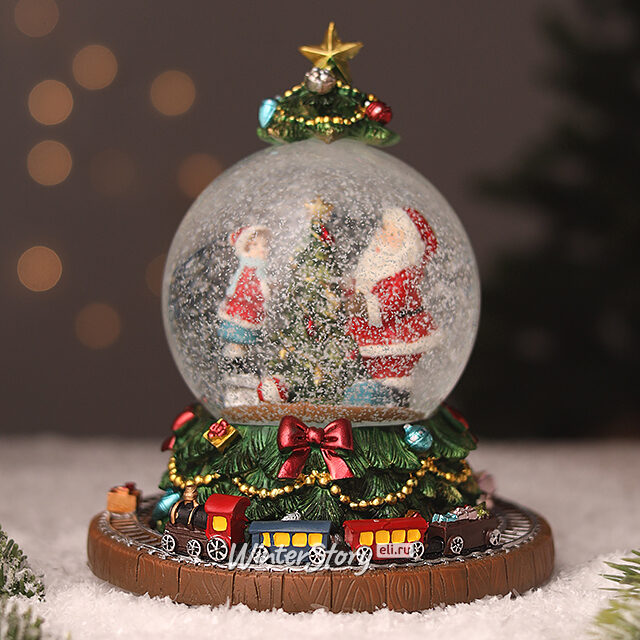 Музыкальный снежный шар Christmas Express 18 см с движущимся поездом Sigro (Сигро)