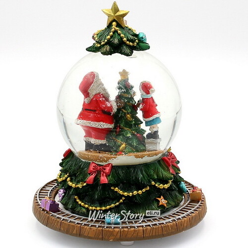 Музыкальный снежный шар Christmas Express 18 см, с движением, на батарейках Sigro