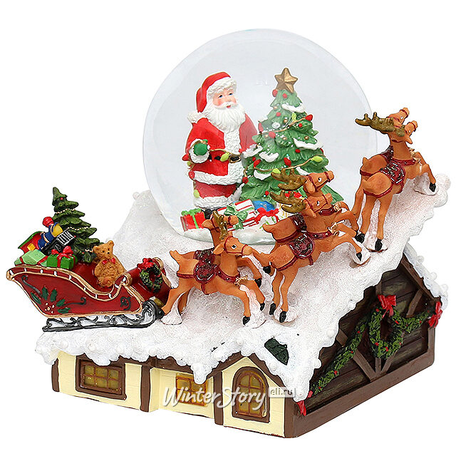 Светящаяся композиция со сноуболлом Рождественский Волшебник 23 см, музыка, батарейки Sigro