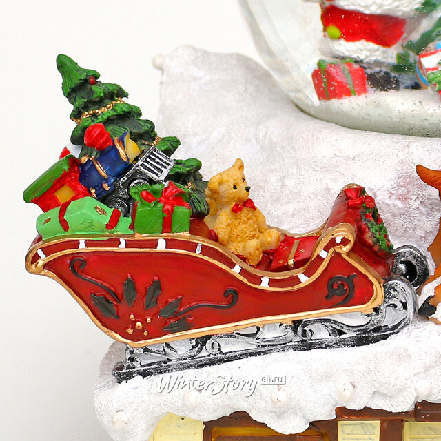 Светящаяся композиция со сноуболлом Рождественский Волшебник 23 см, музыка, батарейки Sigro