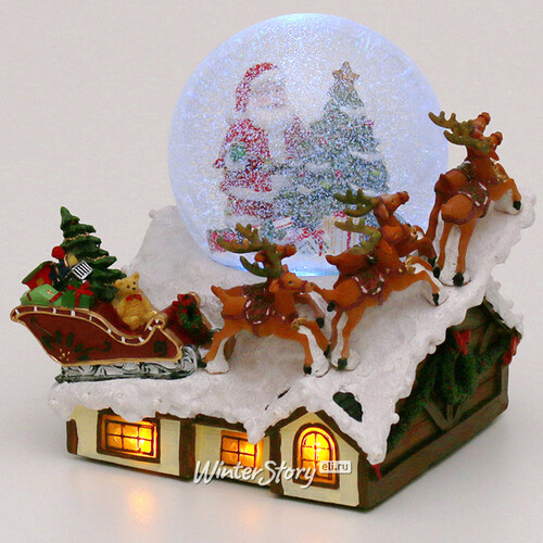 Светящаяся композиция со сноуболлом Рождественский Волшебник 23 см, музыка, батарейки Sigro