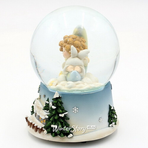 Музыкальный снежный шар Спящий Ангелок 15 см, на батарейках Sigro