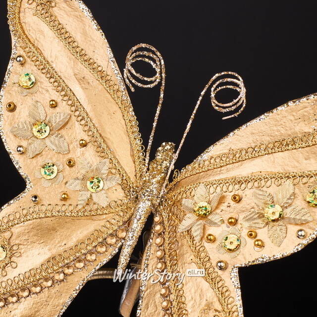 Елочная игрушка Бабочка Sinalunga 20 см, клипса Winter Deco