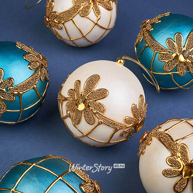 Набор елочных шаров Castagneto - Carducci 8 см, 6 шт Winter Deco