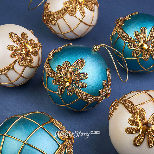 Набор елочных шаров Castagneto - Carducci 8 см, 6 шт Winter Deco