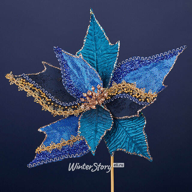 Искусственная пуансеттия Vello Fonse 25 см, клипса Winter Deco