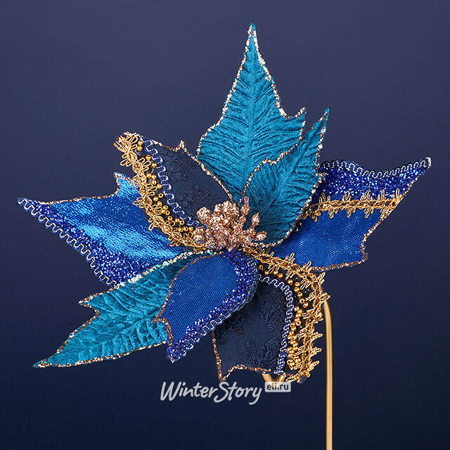 Искусственная пуансеттия Vello Fonse 25 см, клипса Winter Deco