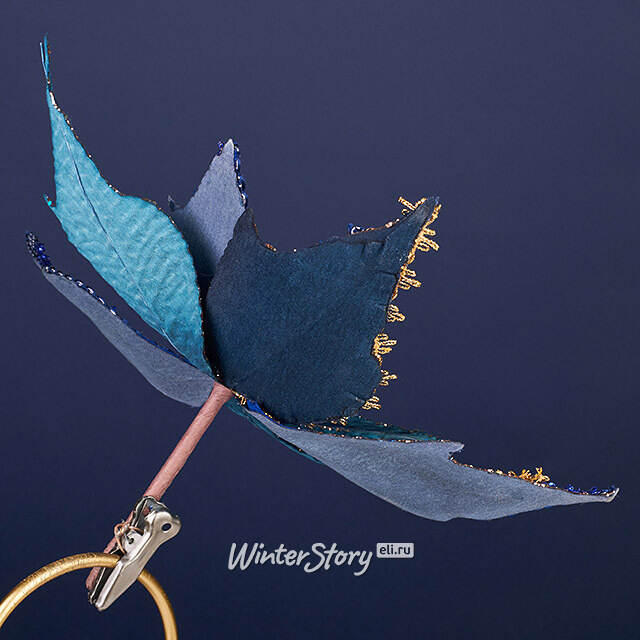 Искусственная пуансеттия Vello Fonse 25 см, клипса Winter Deco