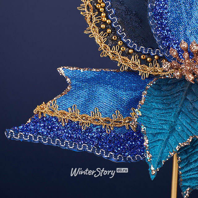 Искусственная пуансеттия Vello Fonse 25 см, клипса Winter Deco