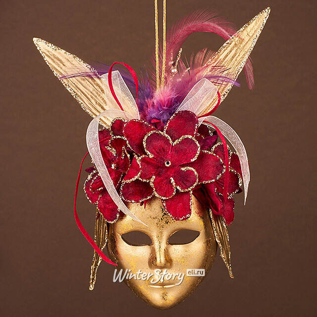 Елочная игрушка Маска Saint - Alban 18 см бургунди Winter Deco