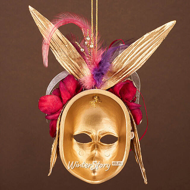 Елочная игрушка Маска Saint - Alban 18 см бургунди Winter Deco