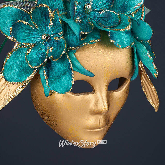 Елочная игрушка Маска Saint - Agathon 18 см голубая Winter Deco