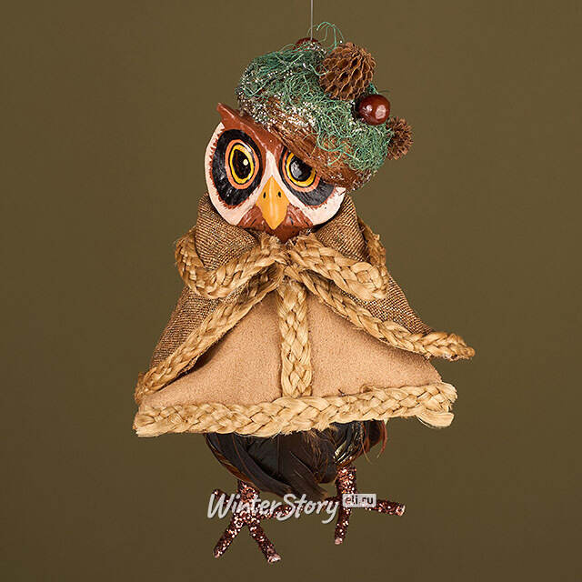 Елочная игрушка Сова Вивьен - Лес Саксен 17 см Winter Deco