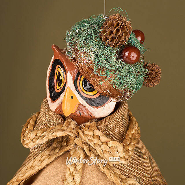 Елочная игрушка Сова Вивьен - Лес Саксен 17 см Winter Deco