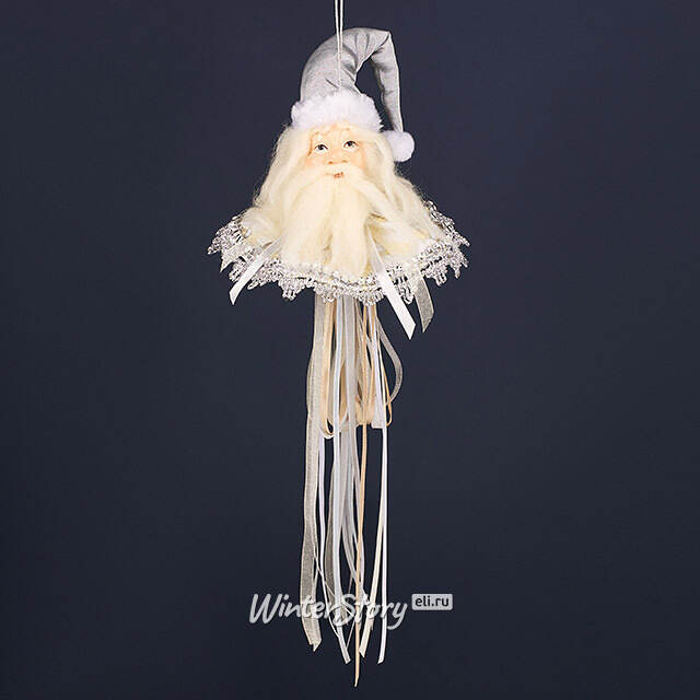 Елочная игрушка Санта Клаус - Silver Chime 20 см Winter Deco