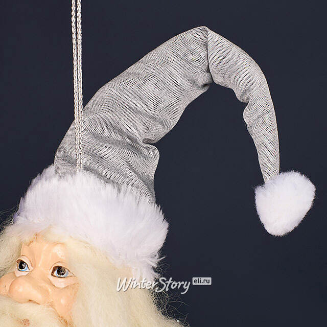 Елочная игрушка Санта Клаус - Silver Chime 20 см Winter Deco