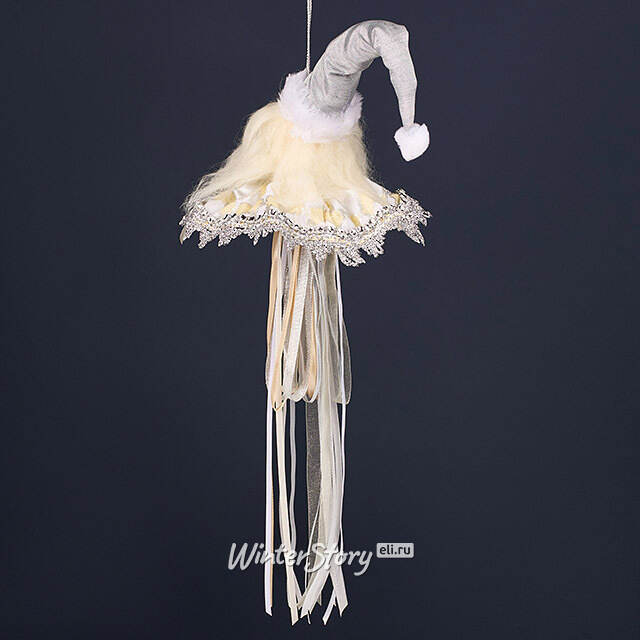 Елочная игрушка Санта Клаус - Silver Chime 20 см Winter Deco