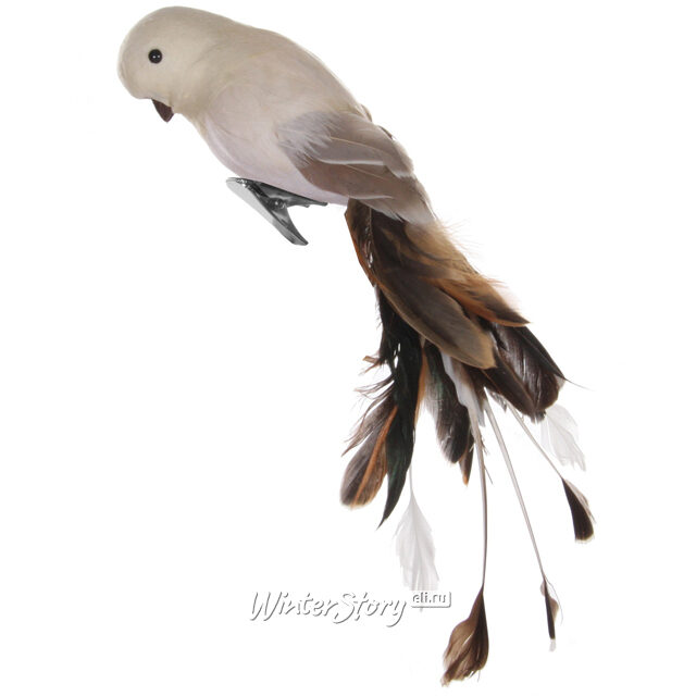 Декоративное украшение Птичка Тирамису 25 см, клипса ShiShi