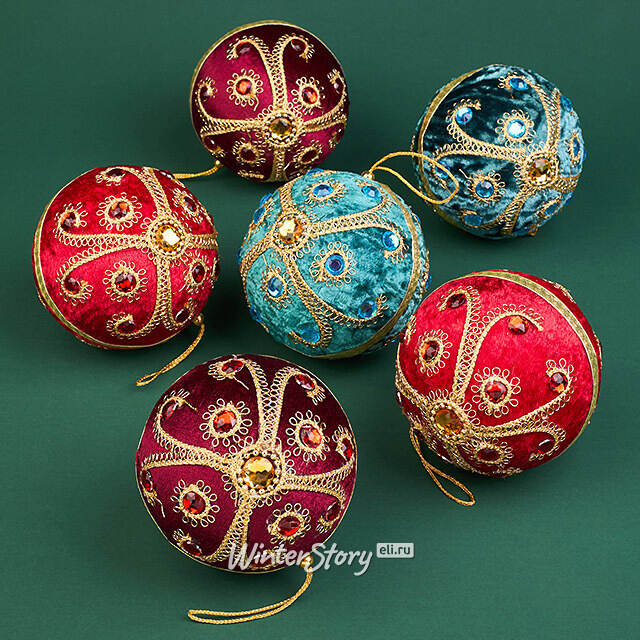 Набор винтажных елочных шаров Vallea-Makena 10 см, 6 шт Winter Deco