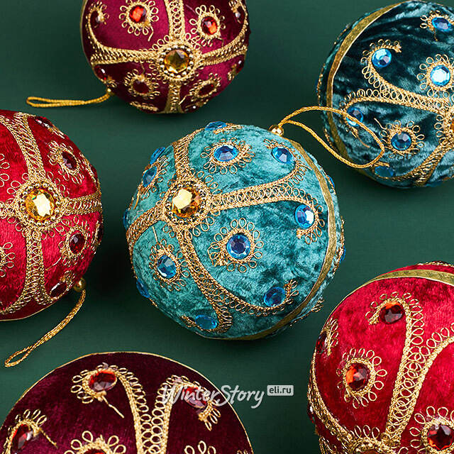 Набор винтажных елочных шаров Vallea-Makena 10 см, 6 шт Winter Deco