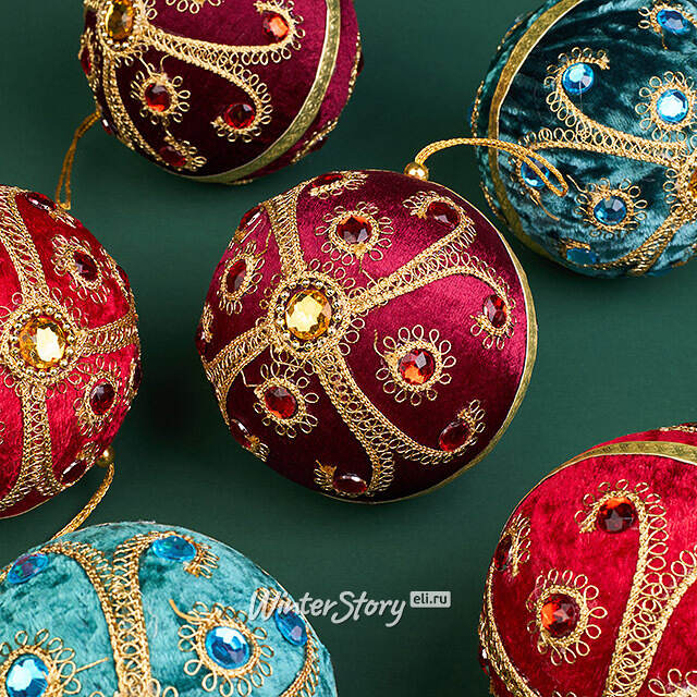 Набор винтажных елочных шаров Vallea-Makena 10 см, 6 шт Winter Deco