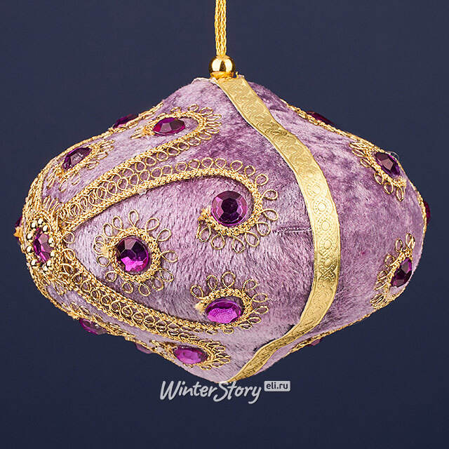 Винтажная елочная игрушка Луковка Bernate - Ticino 11 см лиловая Winter Deco