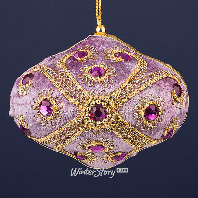 Винтажная елочная игрушка Луковка Bernate - Ticino 11 см лиловая Winter Deco