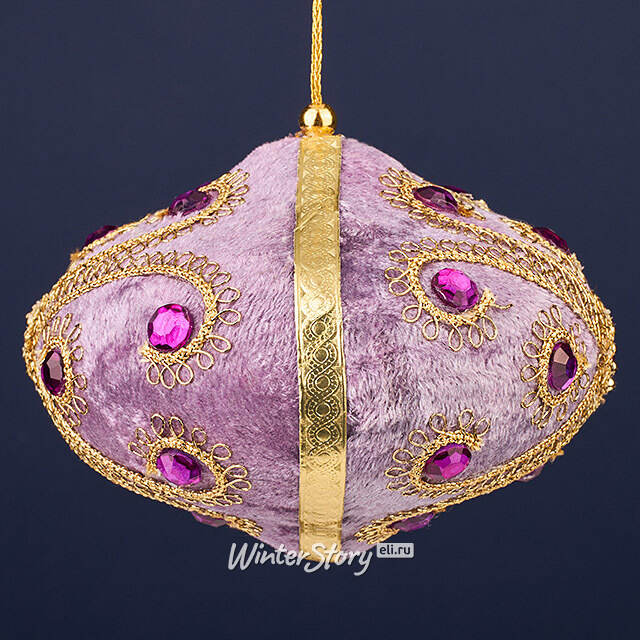 Винтажная елочная игрушка Луковка Bernate - Ticino 11 см лиловая Winter Deco