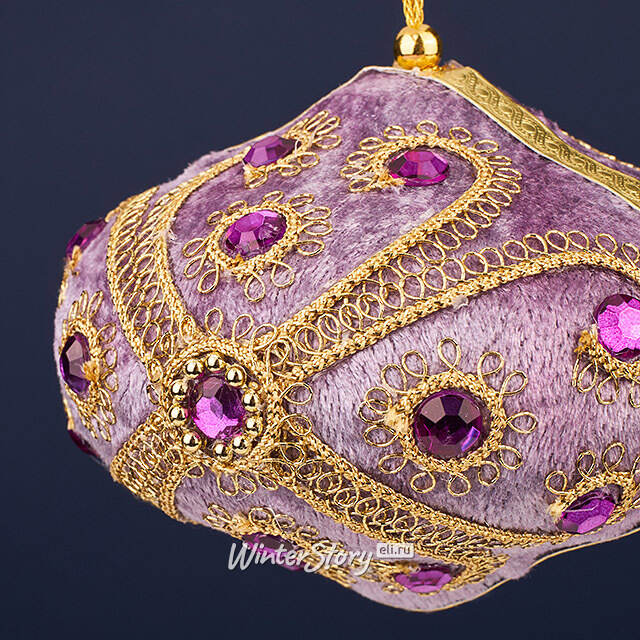 Винтажная елочная игрушка Луковка Bernate - Ticino 11 см лиловая Winter Deco