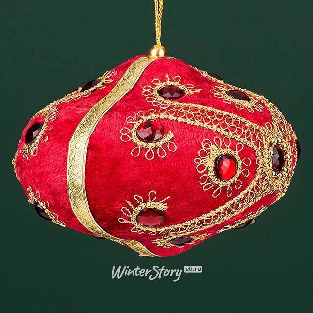 Винтажная елочная игрушка Луковка Bernate - Ticino 11 см красная Winter Deco