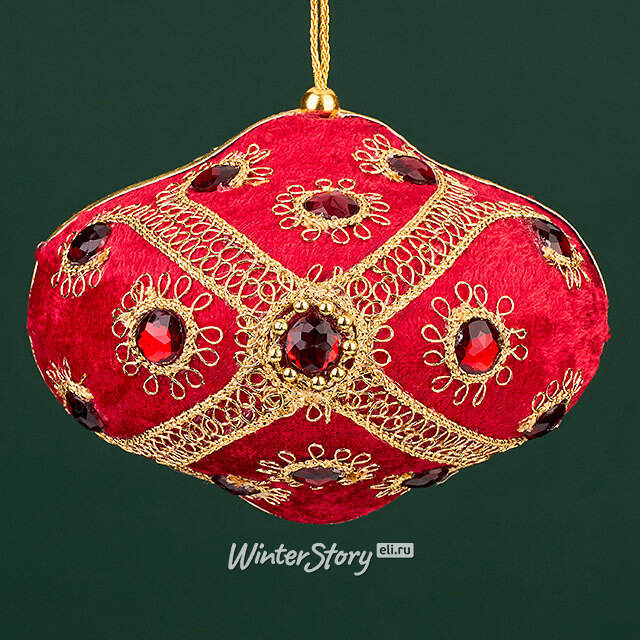 Винтажная елочная игрушка Луковка Bernate - Ticino 11 см красная Winter Deco