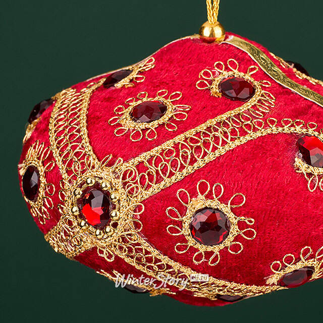 Винтажная елочная игрушка Луковка Bernate - Ticino 11 см красная Winter Deco