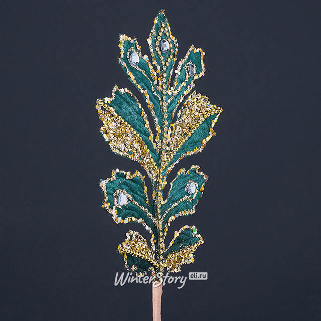 Декоративная ветка Эрлстон 39 см голубая Winter Deco