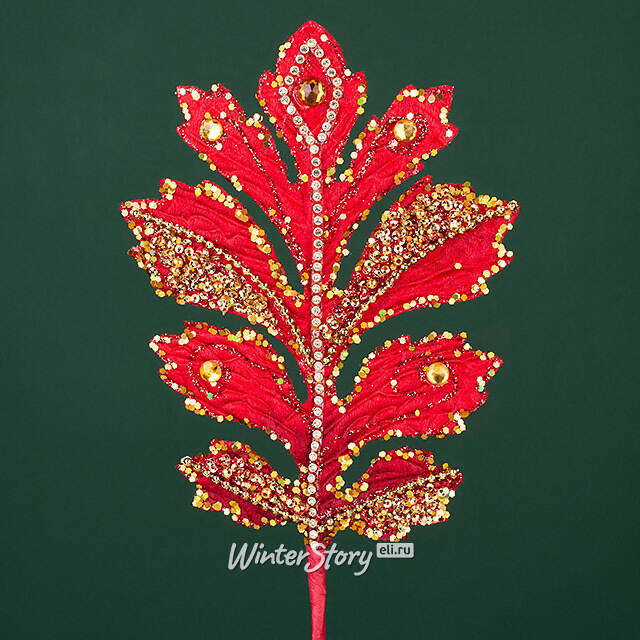 Декоративная ветка Эрлстон 40 см красная Winter Deco