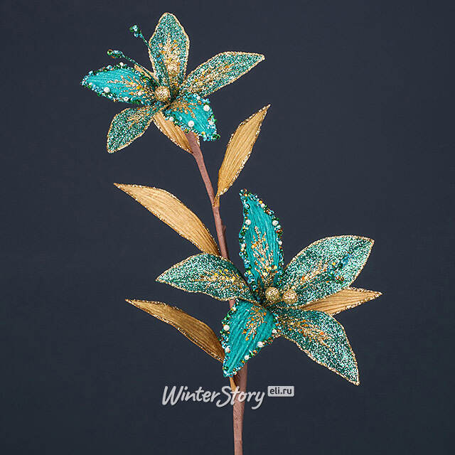 Декоративная ветка Abbots Salford 54 см бирюзовая Winter Deco