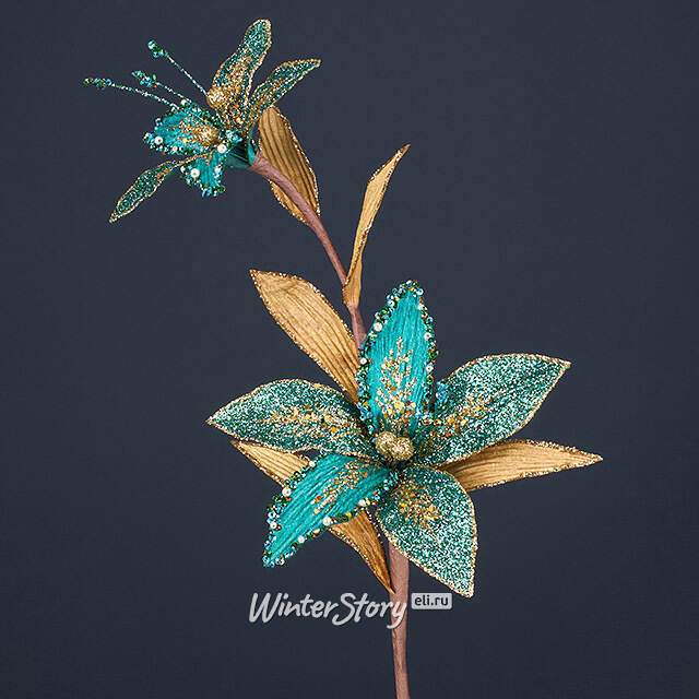 Декоративная ветка Abbots Salford 54 см бирюзовая Winter Deco