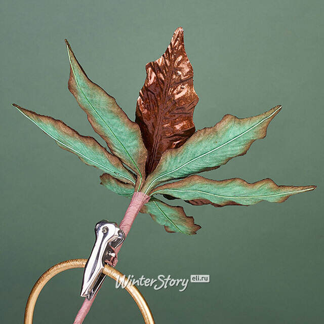 Искусственная пуансеттия Vello Fonse 22 см, клипса Winter Deco