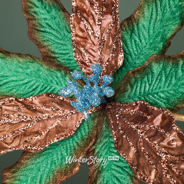 Искусственная пуансеттия Vello Fonse 22 см, клипса Winter Deco