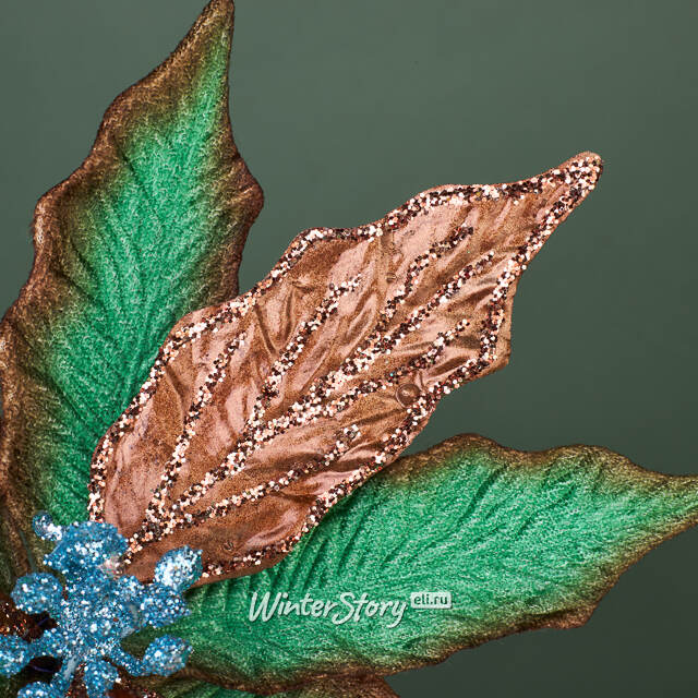 Искусственная пуансеттия Vello Fonse 22 см, клипса Winter Deco