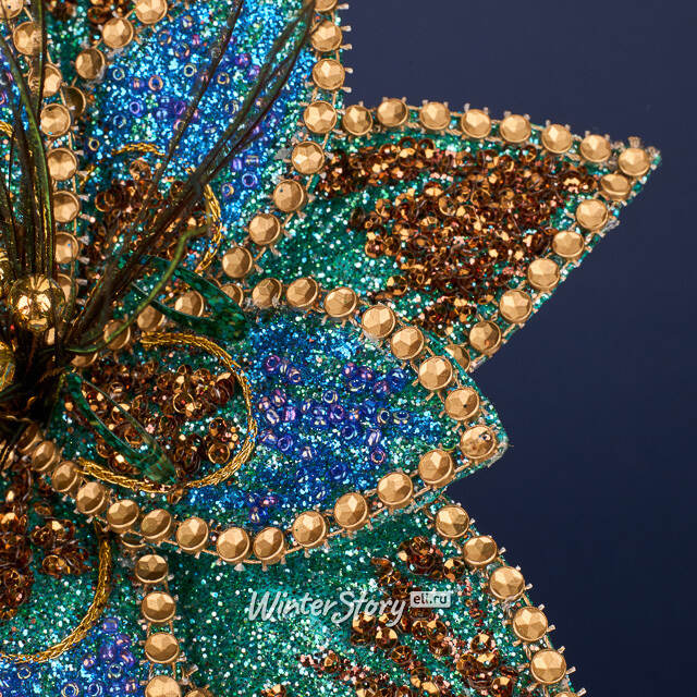 Искусственная пуансеттия Vilarodin Bourget 20 см, клипса Winter Deco