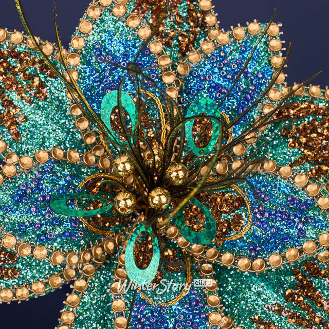 Искусственная пуансеттия Vilarodin Bourget 20 см, клипса Winter Deco