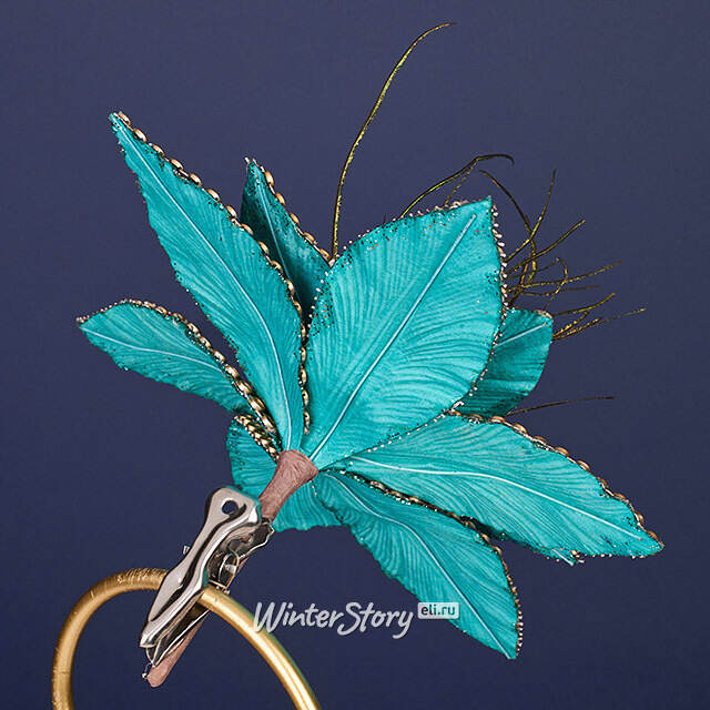 Искусственная пуансеттия Vilarodin Bourget 20 см, клипса Winter Deco